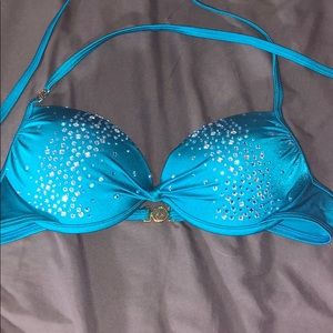 Blue rhinestone Push up Victoria’s Secret Swim Top
